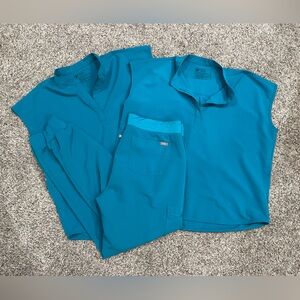 Figs Pacific Blue Scrub Set Size Large/Large Tall